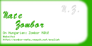 mate zombor business card
