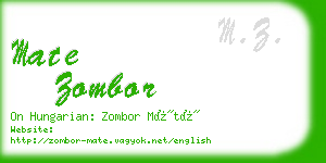 mate zombor business card